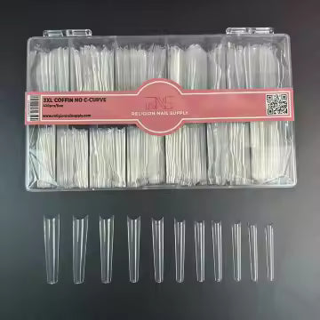 3XL Coffin No C-Curve Tips- 420pcs/box