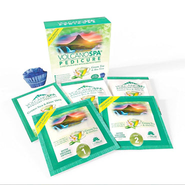 Volcano Spa: 6 Step Pedicure Kit - Green Tea & Aloe Vera