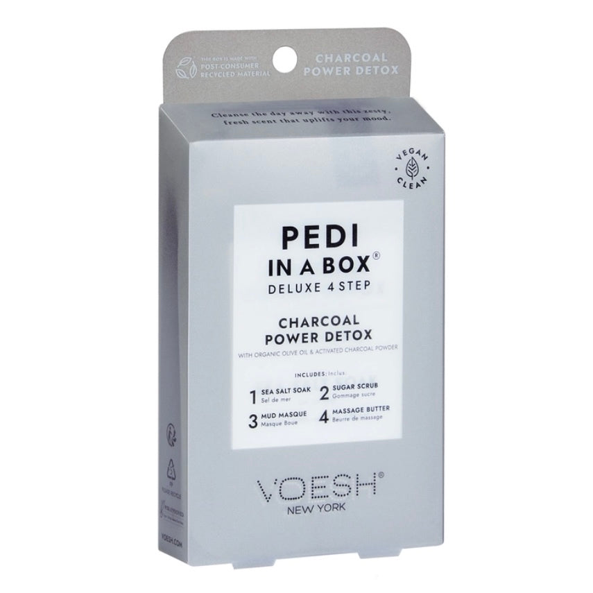 VOESH Pedi In A Box: Deluxe 4 Step - Charcoal Powder Detox