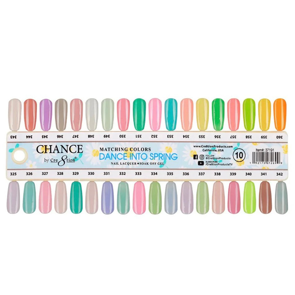 Cre8tion Chance Gel / Lacquer Duo Colors Set #10 (Dance Into Spring) # 325 - 360