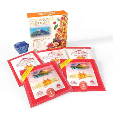 Volcano Spa: 6 Step Pedicure Kit - Raspberry & Plum (Fire Sensation)
