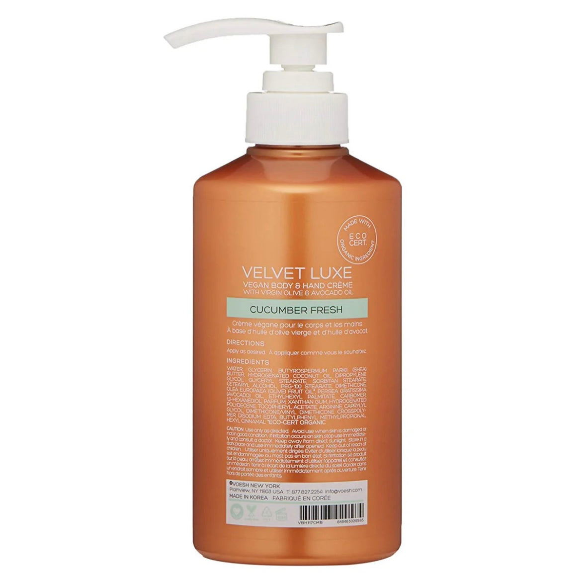 Voesh Velvet Luxe Vegan Body & Hand Crème Lotion - Cucumber Fresh