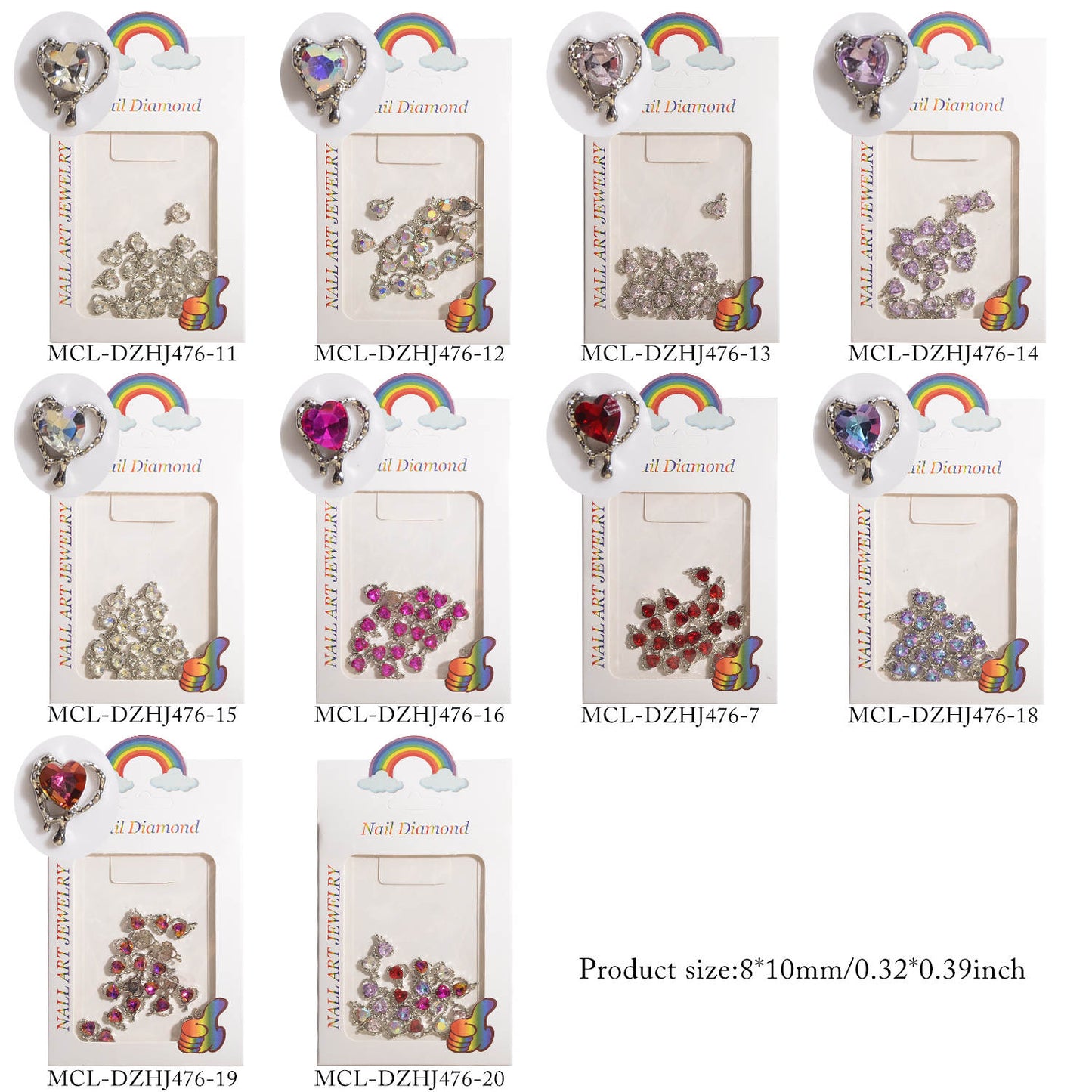 Heart Nail Charm 20pcs #1