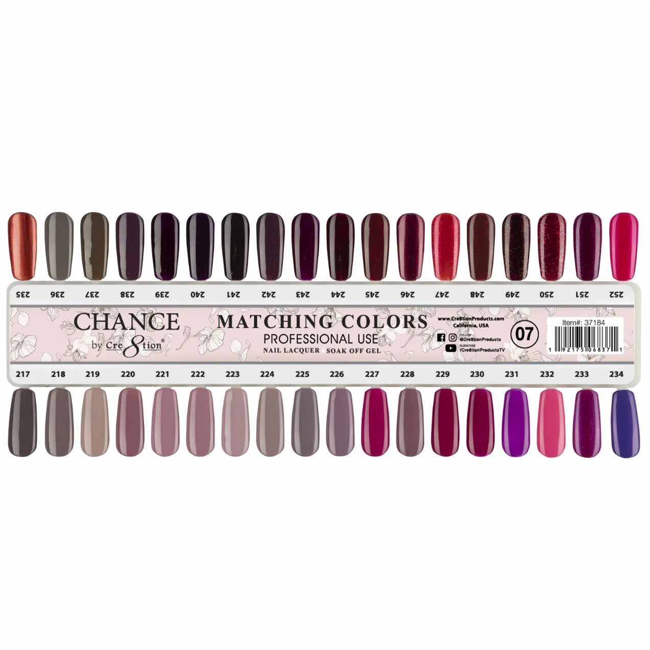 Cre8tion Chance Gel / Lacquer Duo Colors Set #7 (Winter Wishes) # 217 - 252