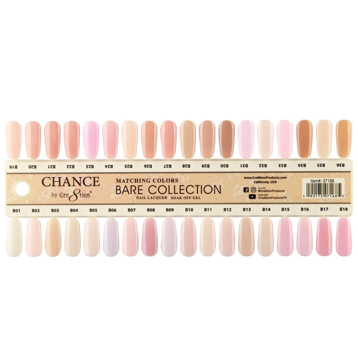Cre8tion Chance Gel / Lacquer Duo Colors Set (Bare Collection)