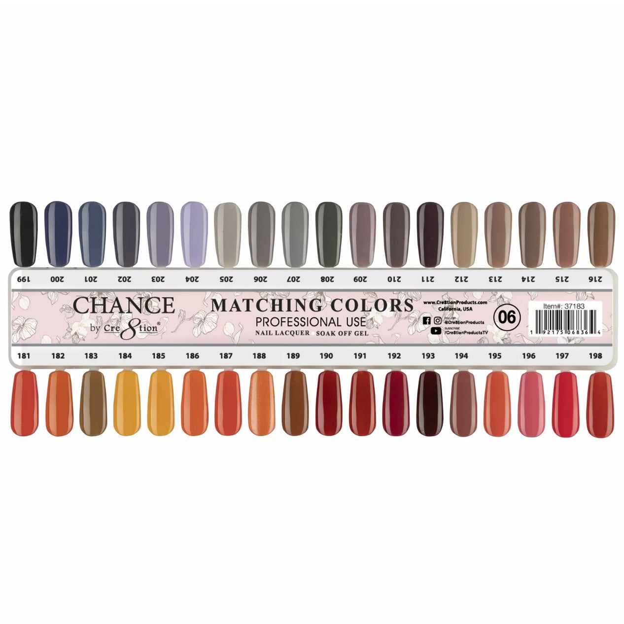 Cre8tion Chance Gel / Lacquer Duo Colors Set #6 (Autumn Spice) # 181 - 216