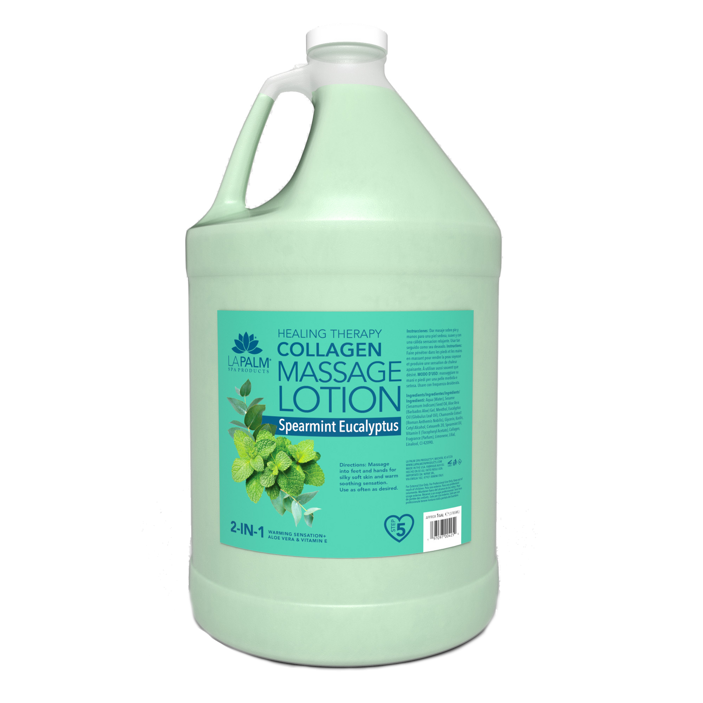 LaPalm Collagen Massage Lotion - Spearmint Eucalyptus (1 Gallon)
