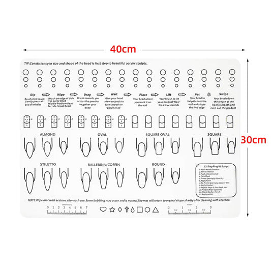Silicone Acrylic Nail Practice Training Mat