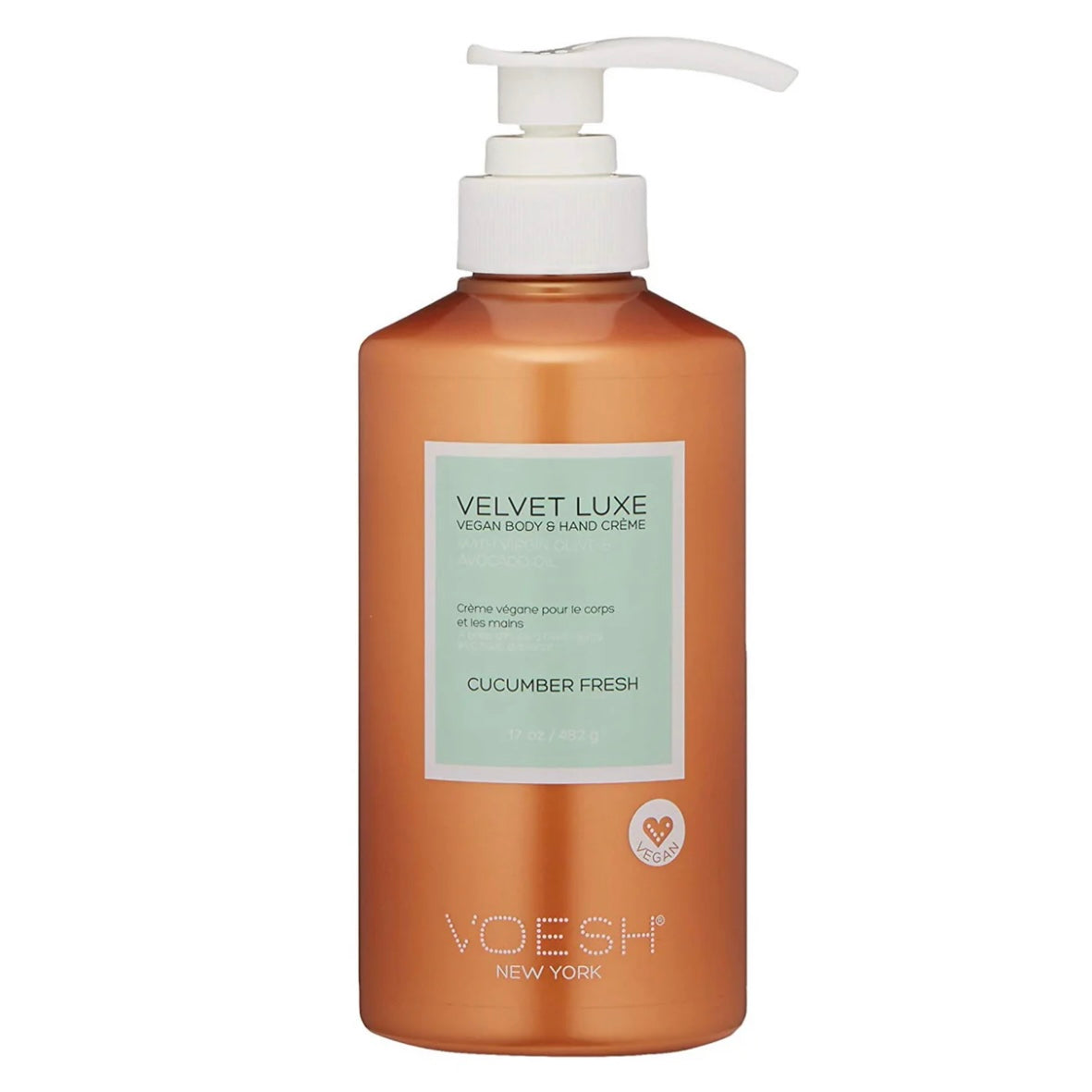 Voesh Velvet Luxe Vegan Body & Hand Crème Lotion - Cucumber Fresh