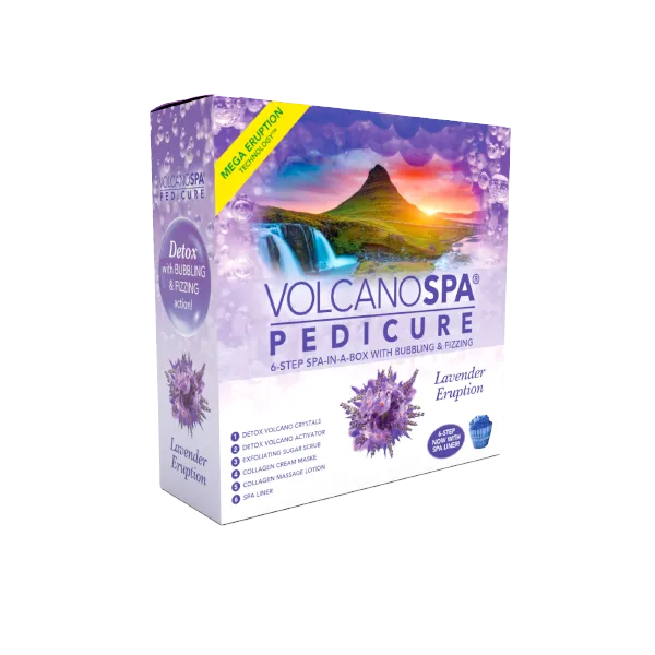 Volcano Spa: 6 Step Pedicure Kit - Lavender Eruption