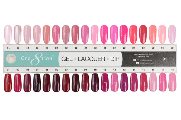 Cre8tion Trio Color Acrylic Dipping & Gel Polish Color # 01 - 36
