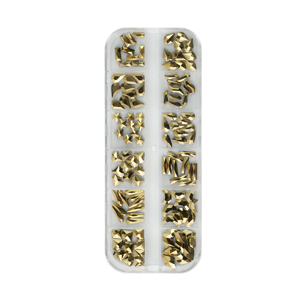 Small Rhinestone Box - MCL-1210-02 - Gold