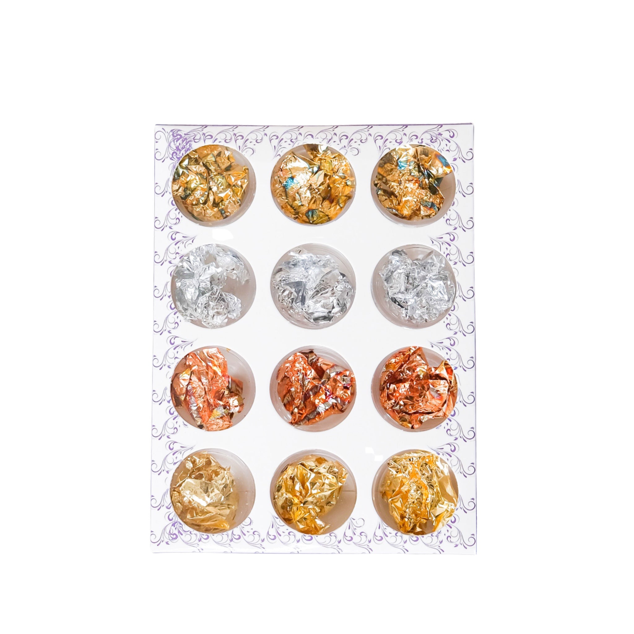 Gold, Silver, Copper Flakes (12pcs)