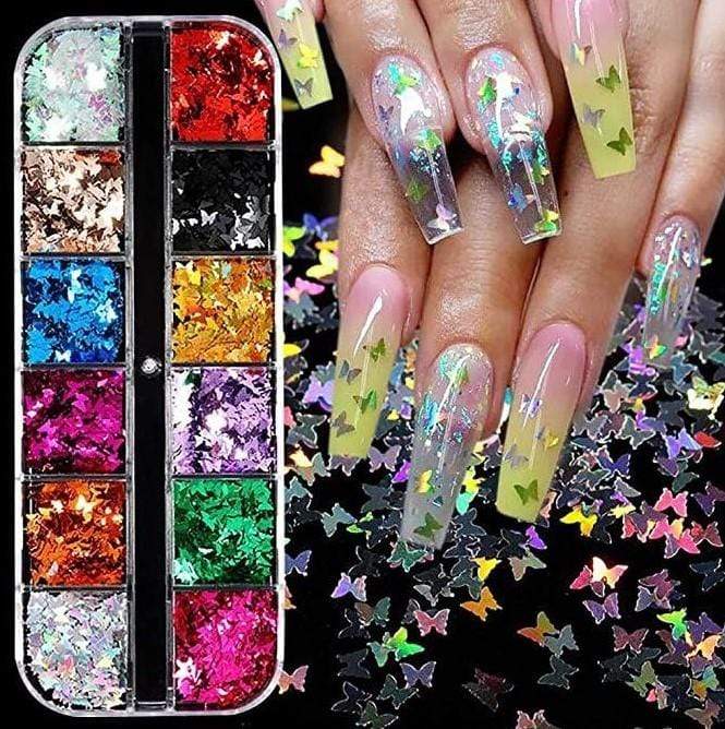 Religion Nail Supply 12 Colors Butterfly Glitter Nail Sequins