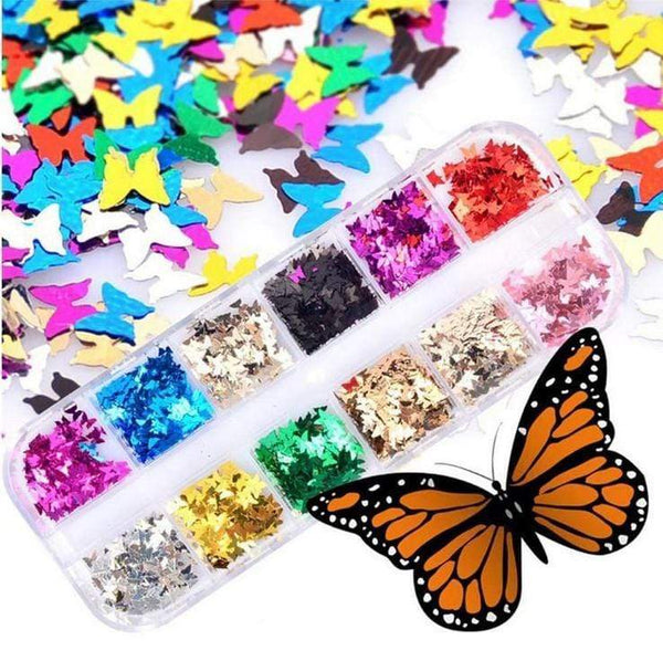 Religion Nail Supply 12 Colors Butterfly Glitter Nail Sequins