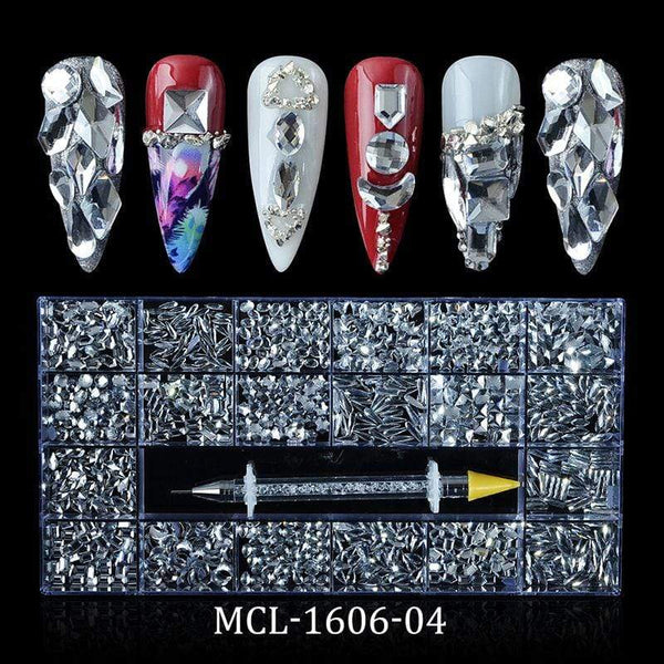 Religion Nail Supply AB Glass Crystal Rhinestones 20 Different Shapes 1000pcs - MCL-1606-04
